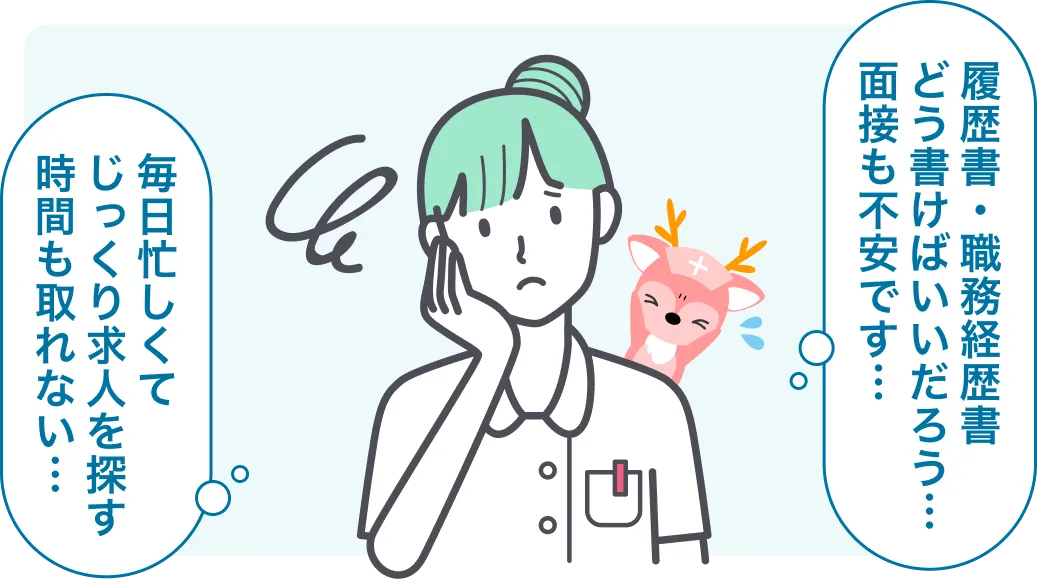 履歴書・職務経歴書どう書けばいいだろう…面接も不安です… 毎日忙しくてじっくり求人を探す時間も取れない…